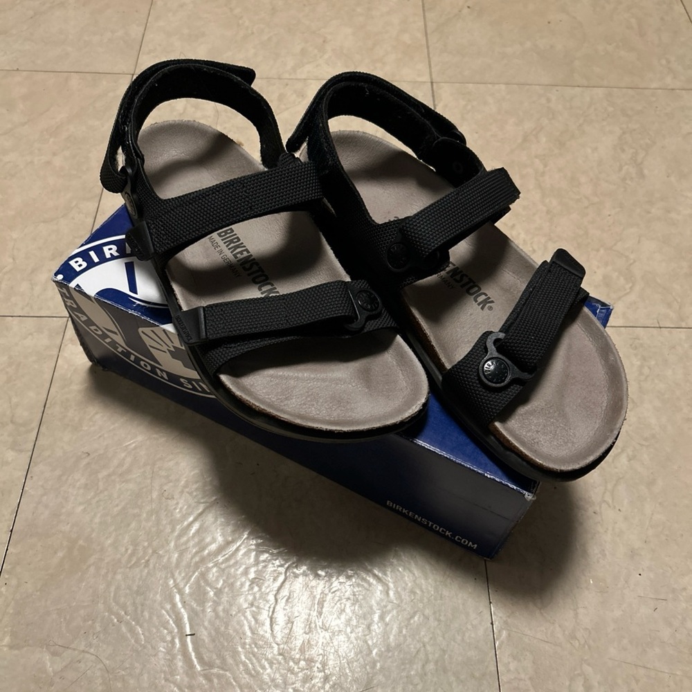 Birkenstock Kalahari Sandals Black, Size 39 / Size 8 (US)